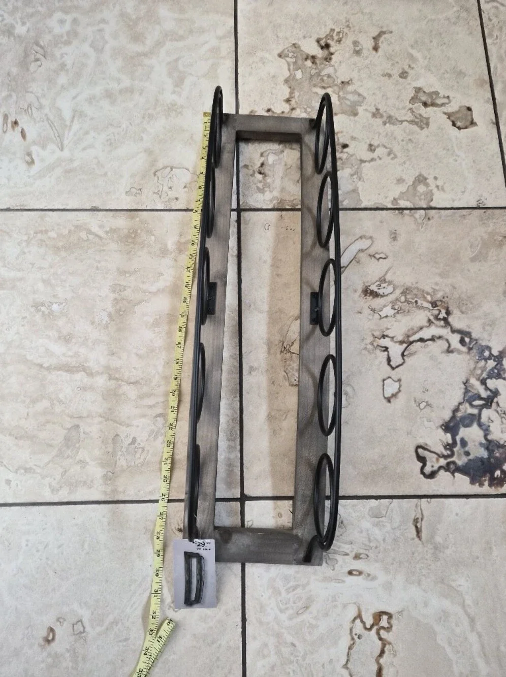 NWT Wall Décor Metal Wine Rack - Wood Finish